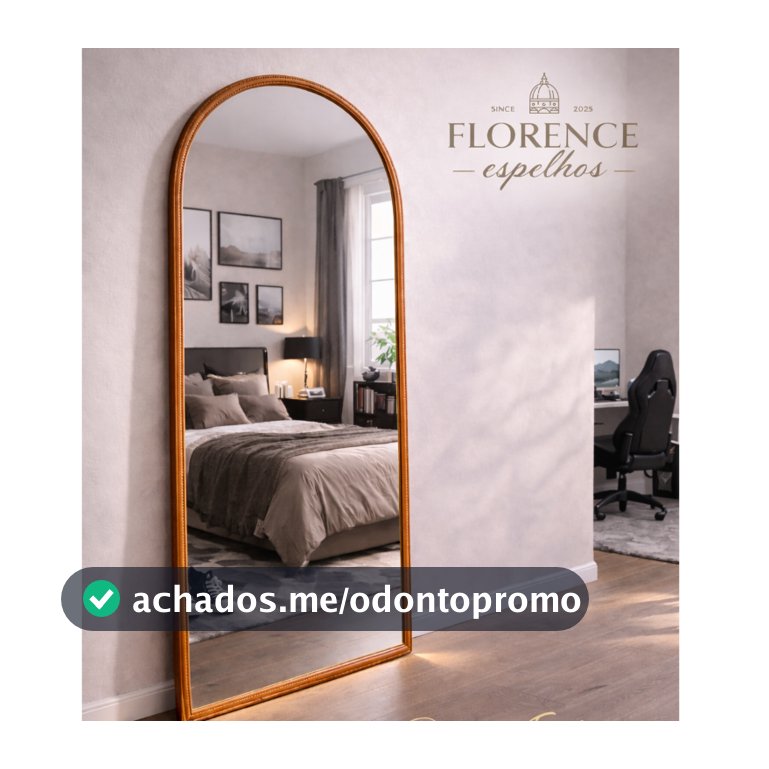 Espelho Verona Oval Base Reta Corpo Inteiro Com Moldura em Couro Premium 120x50 Sala Quarto