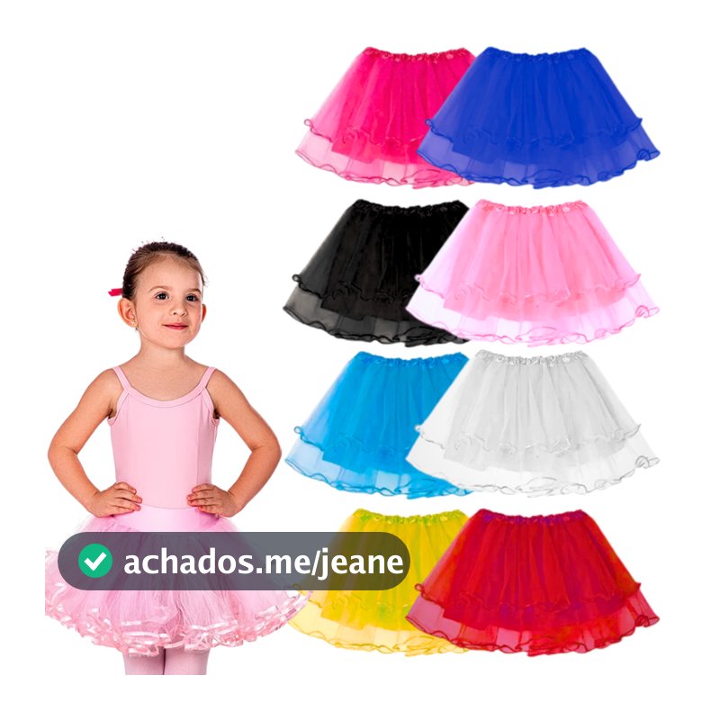 Saia Tule Infantil 30cm Carnaval para Festas e Fantasia
