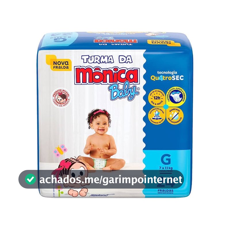 Fralda Turma da Mônica Jumbo Tamanhos - RN, P, M, G, XG, XXG