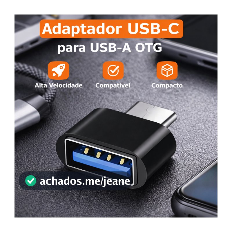 Adaptador OTG USB Tipo C para USB Fêmea USB x USB-C Carregar Dados