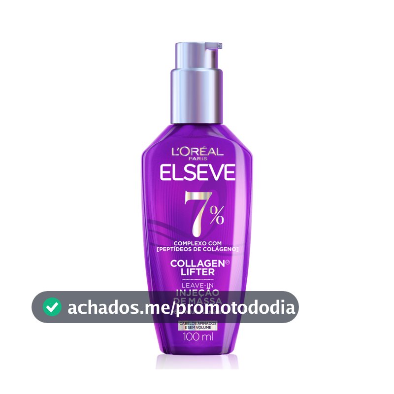 Leave-in Sérum Capilar Para Cabelos Finos Injeção de Massa, Aumenta o Volume em 61%, Elseve Collagen Lifter 100ml