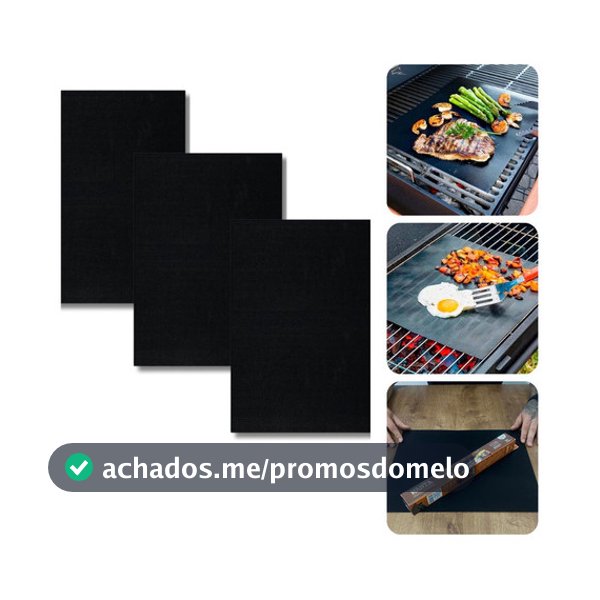 Kit 3 Manta Grill Antiaderente Teflon Churrasqueira Casita
