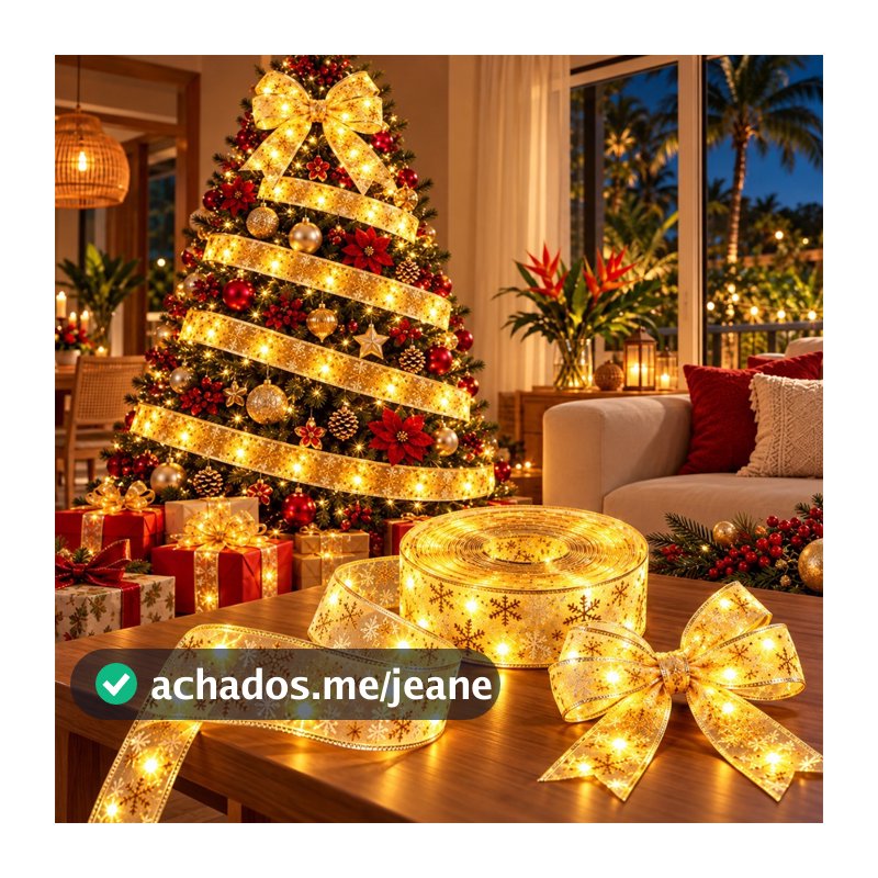 Fita De Natal LED Com Luzes Fada Para Árvore De Natal Cordas Luminosas Ornamentos Pisca Enfeites Decoração
