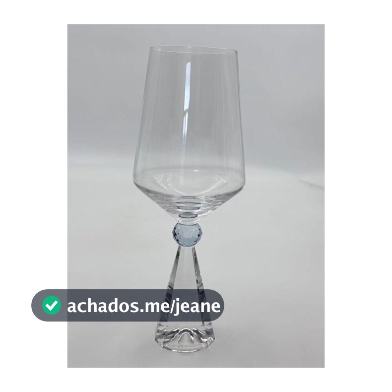 Kit 2 Taças Vidro Clear detalhe azul 540 ml Design Elegante