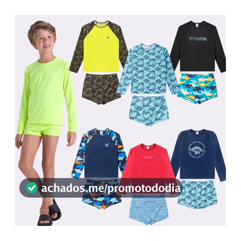 Kit Sortido 6 Peças de Roupas Infantis Menino Moda Praia- 3 Camisas + 3 Sungas