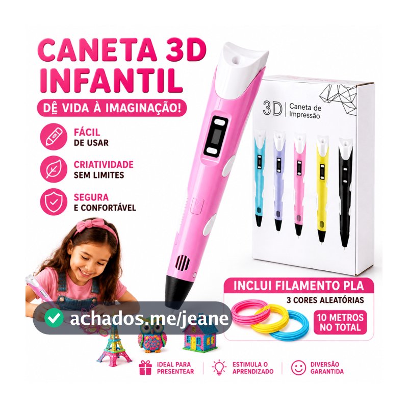100% ORI Caneta De Impressão Mágica 3D Grátis 10M DIY PLA Filamento Desenho Brinquedo Presente De Aniversário Criança