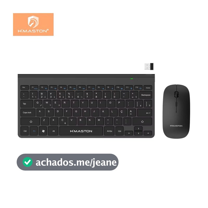 H'maston JP-102 Kit Teclado E Mouse Sem Fio Silencioso Usb Slim 2.4ghz