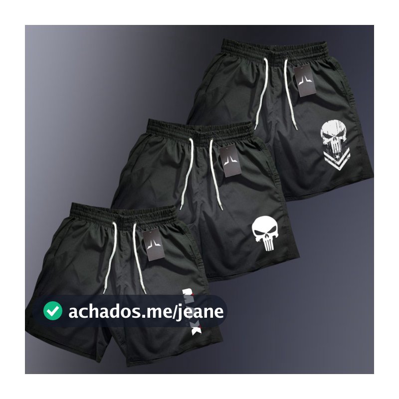 Kit 3 Shorts TACTEL Masculino MIX Max.Just Bermuda Premium Academia Praia Corrida