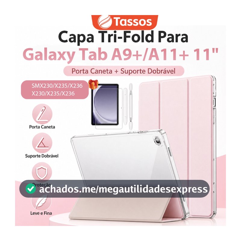 Capa para Samsung Galaxy Tab A11+/A9+/A9+Plus 11Polegadas S10FE/S9/S6Lite Suporte para Caneta S Pen e Auto Wake/Sleep