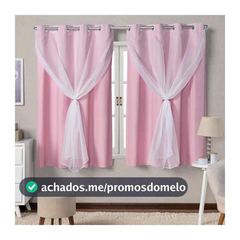 Cortina de Voal Blackout 100% Corta Luz 2,20m x1,30m Cores Variadas