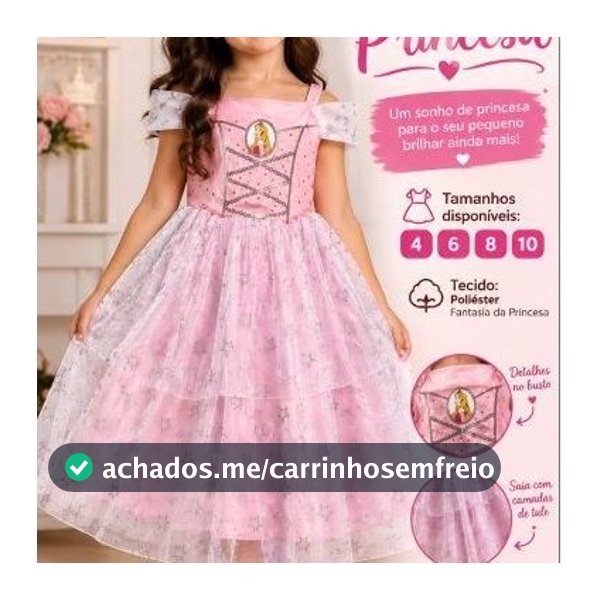 👑 VESTIDO DE PRINCESA 👑 💖 Tamanhos disponíveis: 4 • 6 • 8