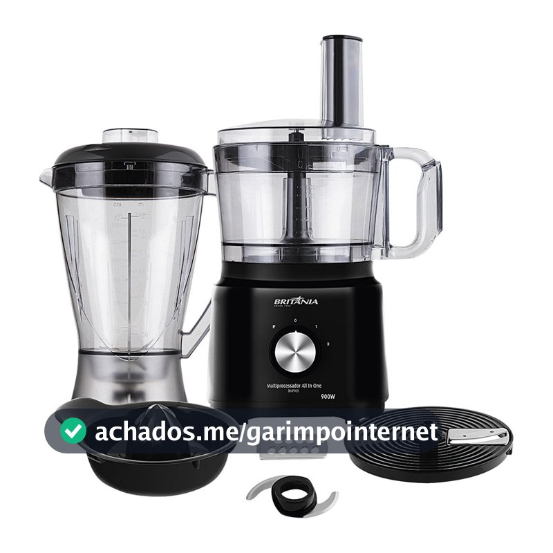 Multiprocessador com Liquidificador Britânia All in One BMP900P Preto 127V