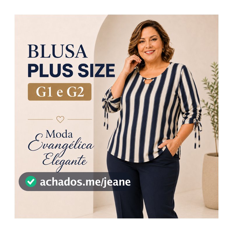 BLUSA FEMININA PLUS SIZE BLUSAS EVANGÉLICAS MANGA 3/4 MODA ELEGANTE
