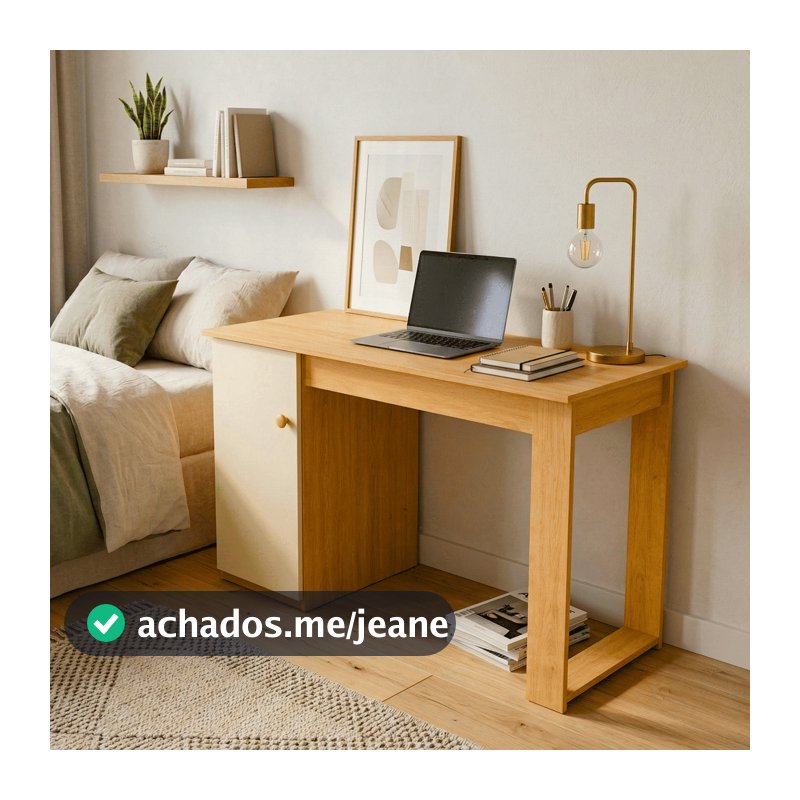 Escrivaninha Curitiba 1 Porta 115cm Escritório Home Office para Computador