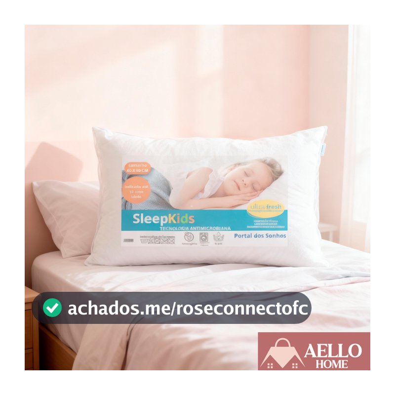 Travesseiro Infantil 40x60 Hipoalergênico Até 10 Anos Macio e Seguro Para Crianças