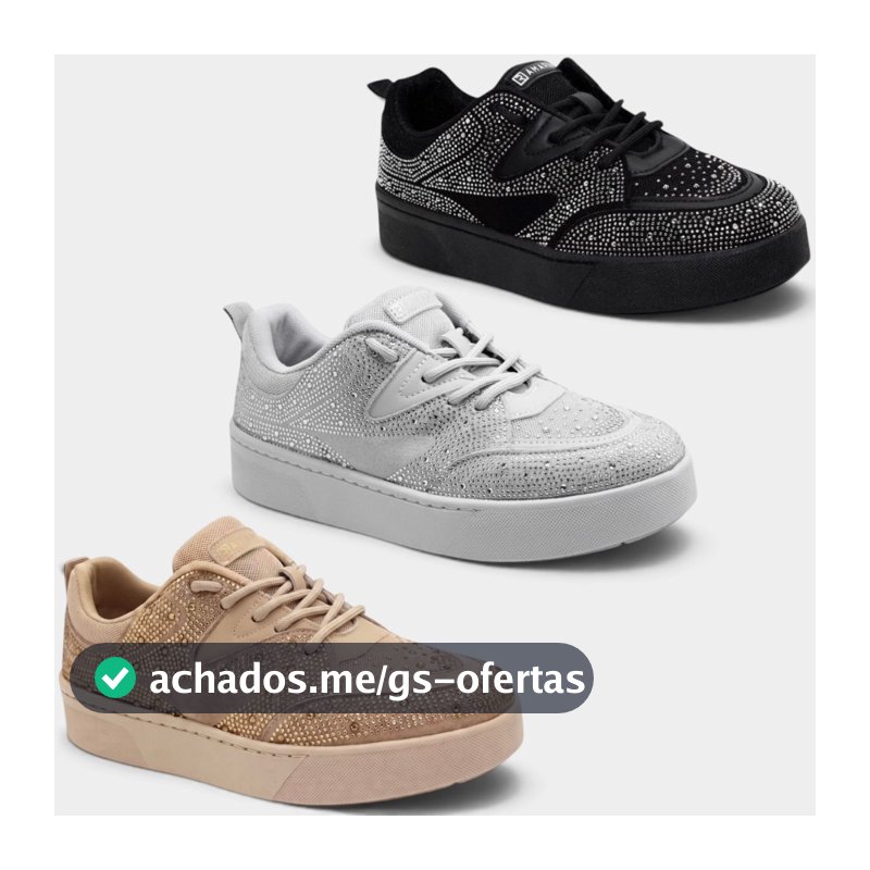 Tênis Ramarim Casual Sneaker Strass Feminino Original
