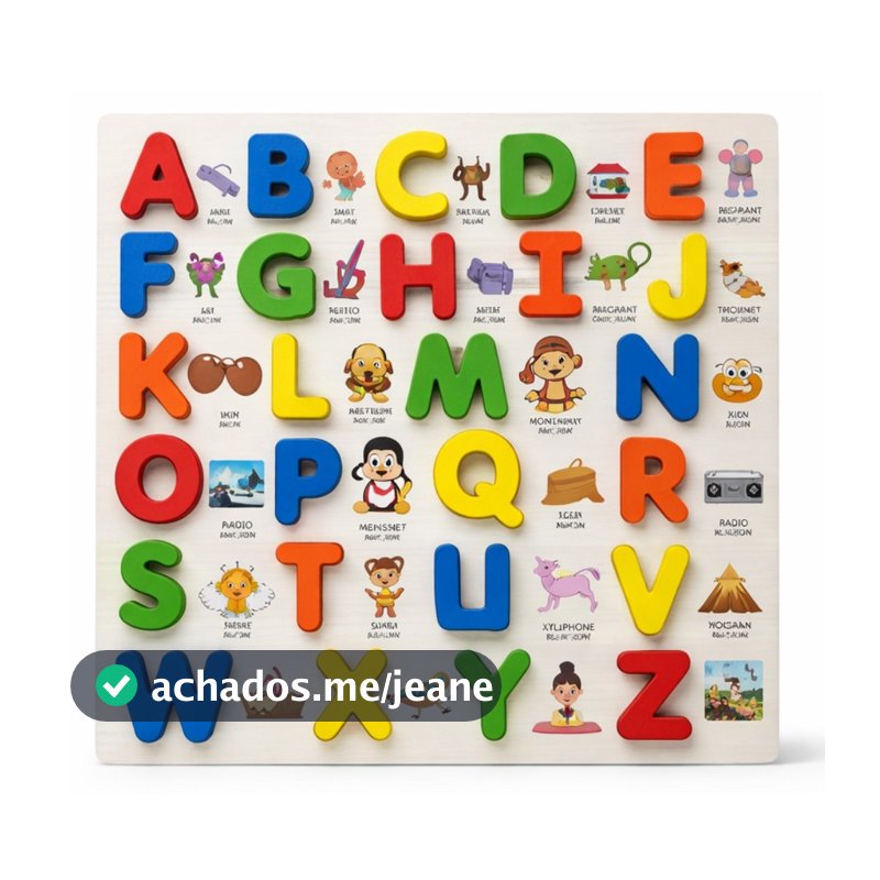 Brinquedo Alfabeto Infantil Montessori de Madeira Educativo Para Alfabetização