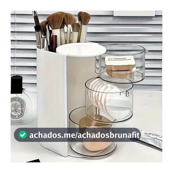 Organizador de Maquiagem 3 ou 2 Camadas com Gavetas Porta Pincel Caixa Acrílica Multifuncional Cosméticos Design Moderno