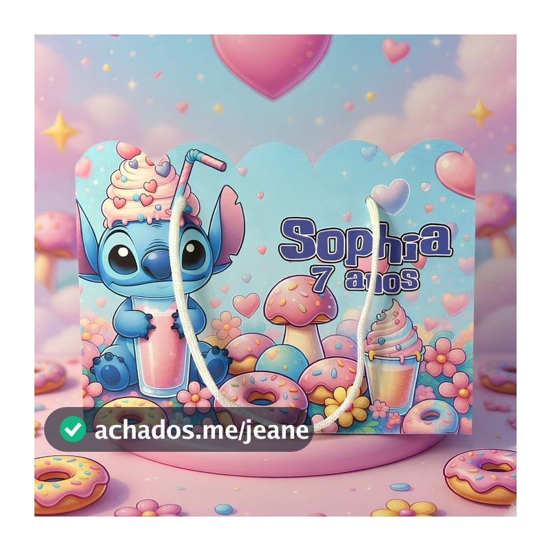 Kit Sacolinha Personalizada Stitch e Angel Kit Festa Infantil Lembrancinha Papelaria Criativa