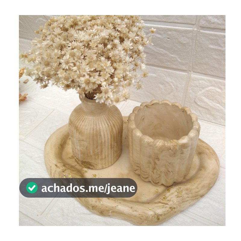Kit decoração ambiente marmorizado 3pecas decoração natal presente