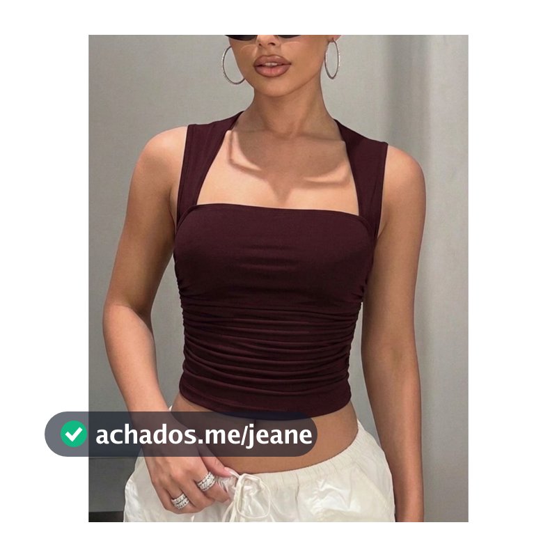 Blusa Feminina Regata Decote Reto Justa Básica Moda Blogueira