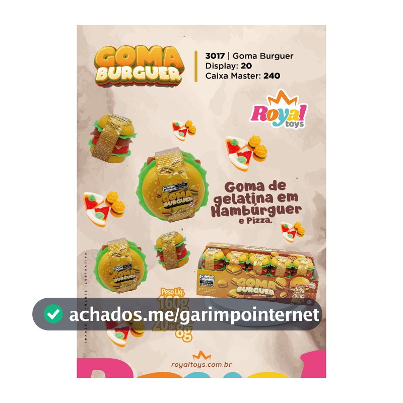 Doce com brinquedo Goma Burguer - A Delícia Divertida em Formato de Hambúrguer!