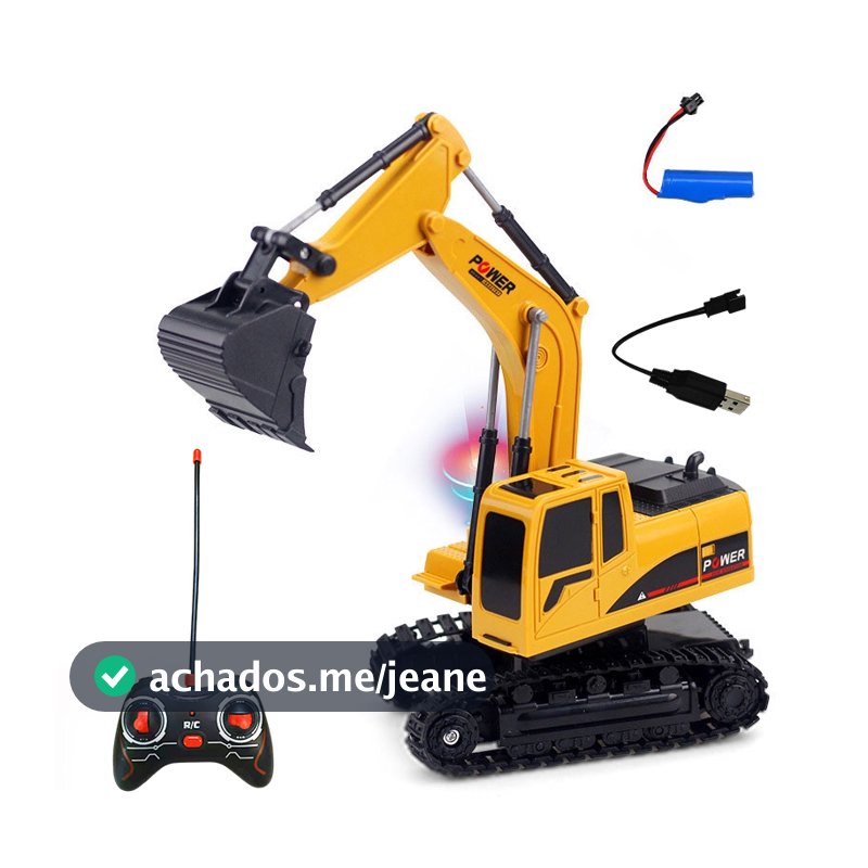 Escavadeira De Liga Com Controle Remoto , Carro RC , Simulação De 11 Canais Música Leve , Brinquedos Recarregáveis Para