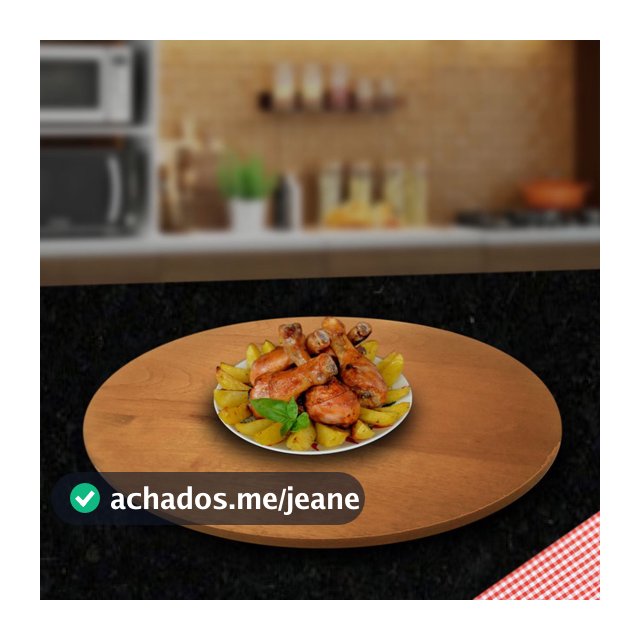 Prato Giratório Decorativo Servir Mesa Jantar 40 Cm Laminado Mel