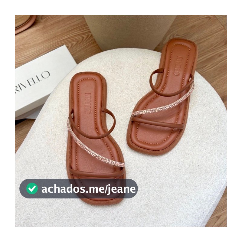 Rasteirinha Feminina Sandália Strass Pedrarias Tiras Cruzadas Confortável Casual