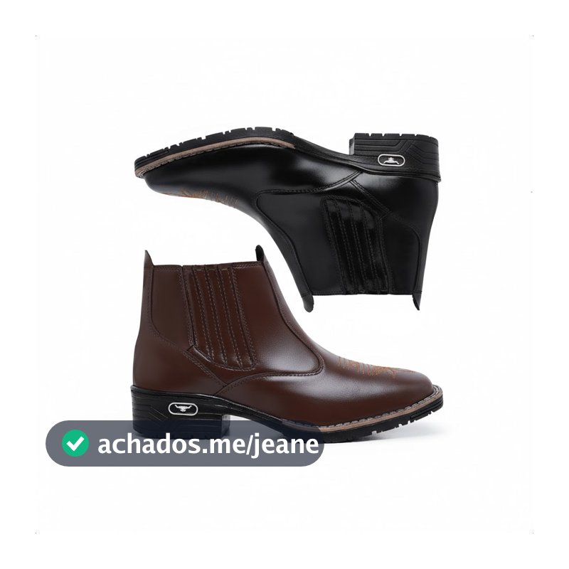 Bota Country Botina Unissex Agro Fazenda Confortável Estilo Anti-Chulé Preta E Marrom Costurada e Blaqueada