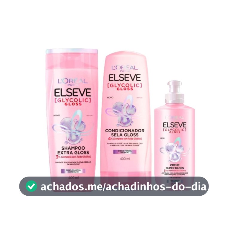 Kit Glycolic Gloss - Shampoo 400ml + Condicionador 400ml + Creme para Pentear 250ml