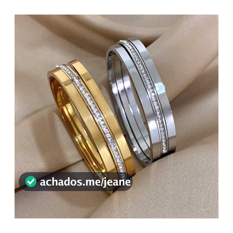 Conjunto com 3 Braceletes de Aço Inoxidável Acessórios Femininos  Masculinos kit Pulseira Feminina