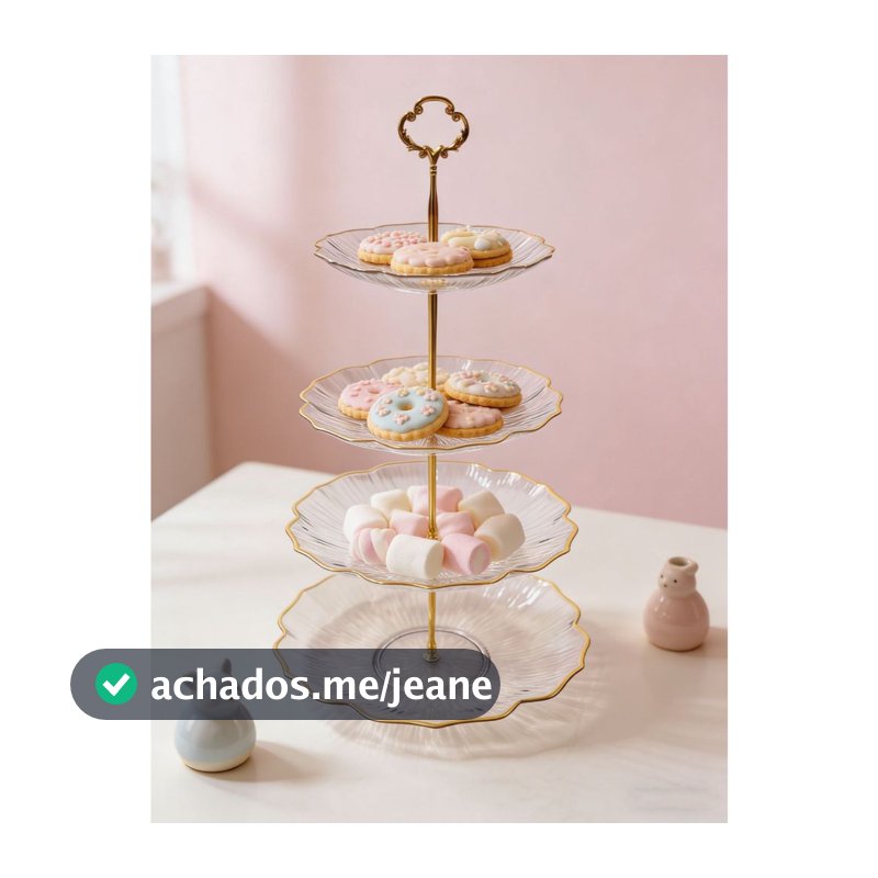 Suporte de Doces e Petiscos de 2 e 3 e 4 Andares – Decorativa para Mesa Posta, Festas e Chá da Tarde