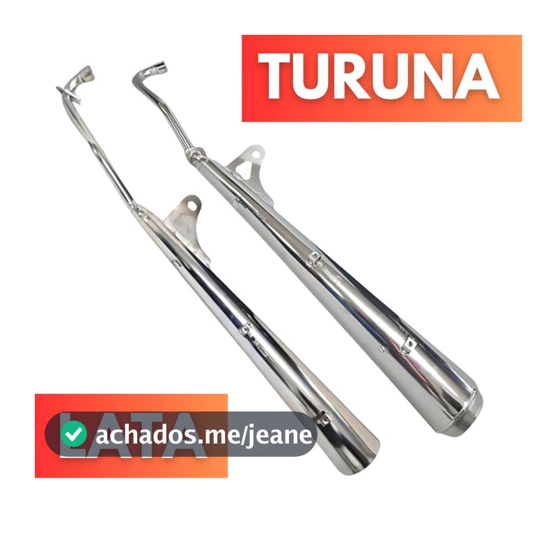Escapamento Estralador Modelo Turuna Lata Pop 110i Cromado Com Suporte