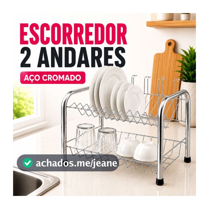 Escorredor de Louça organizador de Pia Grande 2 Andares