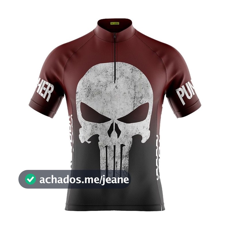 Camisa Ciclismo MTB Masculina Dry Fit Secagem Rápida com UV Manga Curta Justiceiro