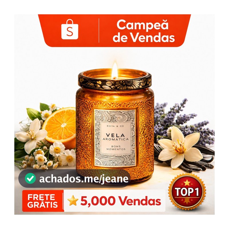 Vela Aromática Perfumada Pote de Vidro Decorado Tampa Luxo Aromaterapia Decoração Casa