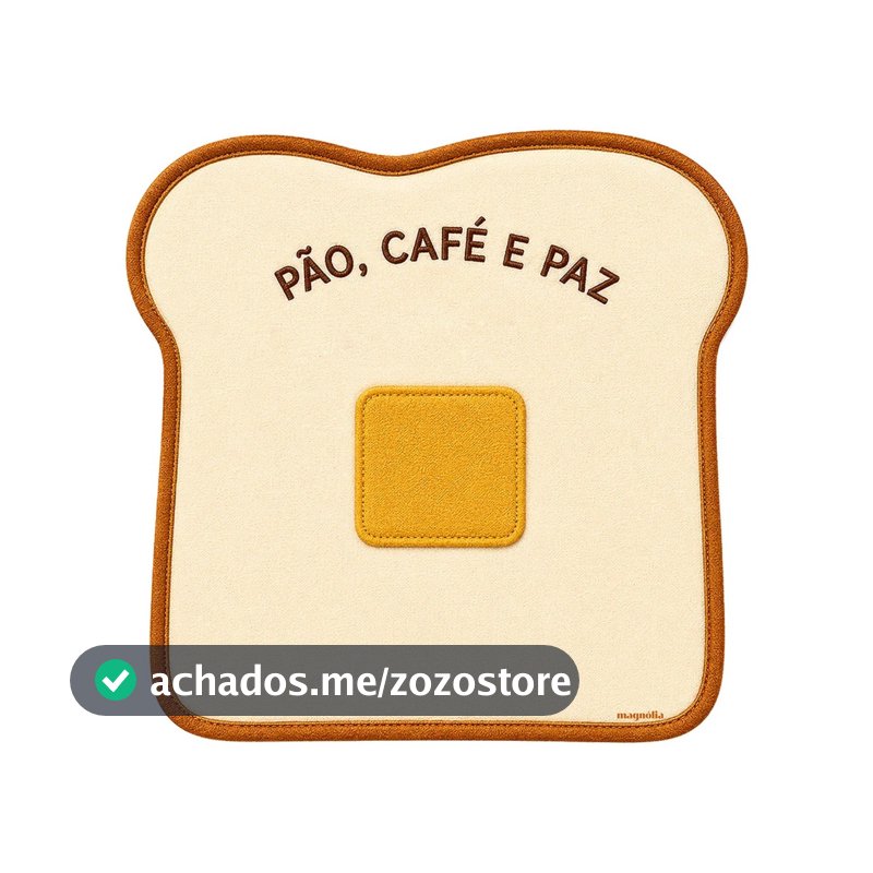 1 Jogo Americano Sousplat Tecido Impermeável Mesa Posta Café da Manhã 3D Bonjour Pão, Café e Paz
