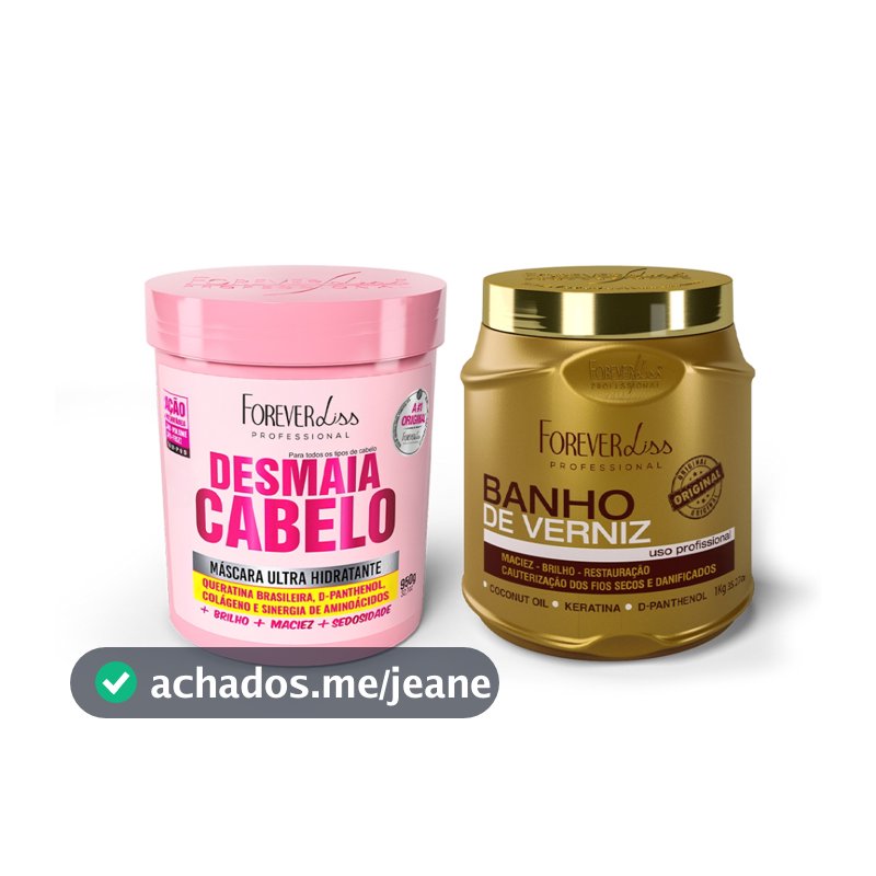 Kit Máscaras Desmaia Cabelo e Banho de Verniz Forever Liss