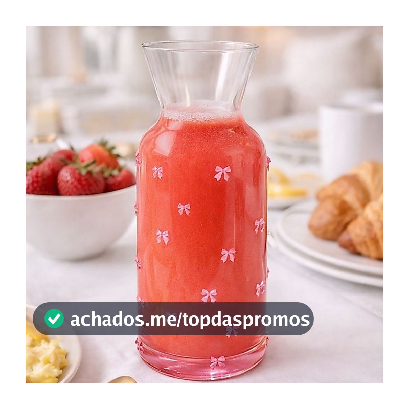 Jarra de Vidro Lacinho Rosa 1,2L Delicada 26079 - Vencedor