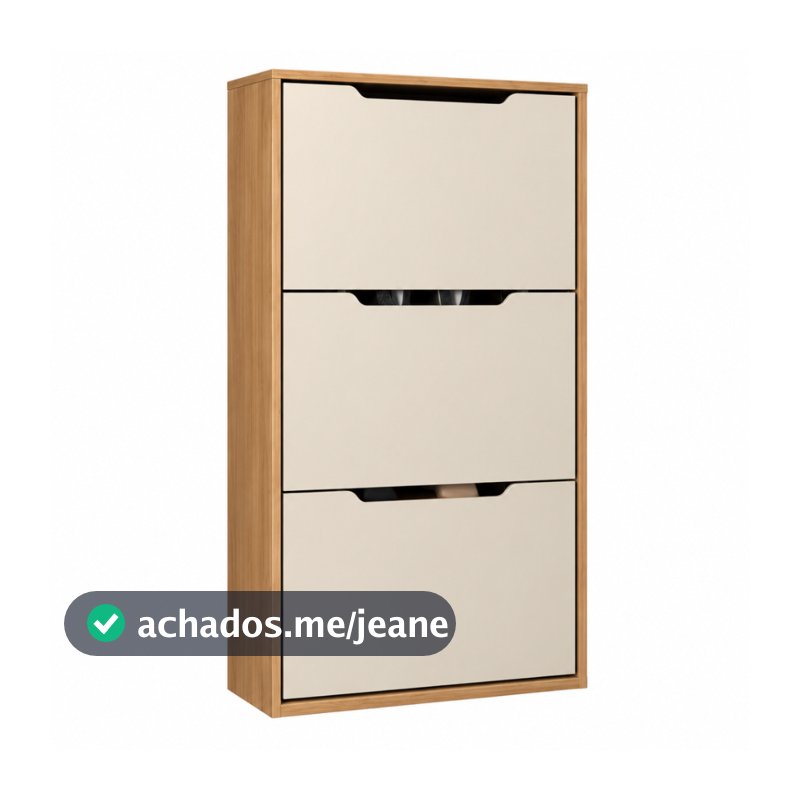 Sapateira Retrátil Inclinável 3 Portas Basculantes Organizador Multiuso Puxador Cava-Para Calçados Hall Entrada e Quarto