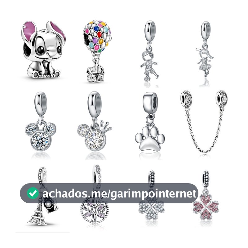 Charm Berloque Prata 925 Charms Pulseira Clássica Acessórios