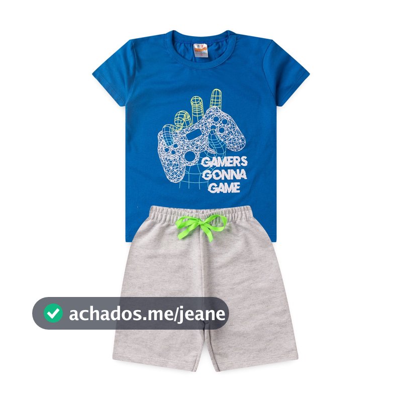 Conjunto Infantil Masculino Silk Gamer Gonna Tam 1 ao 14 anos