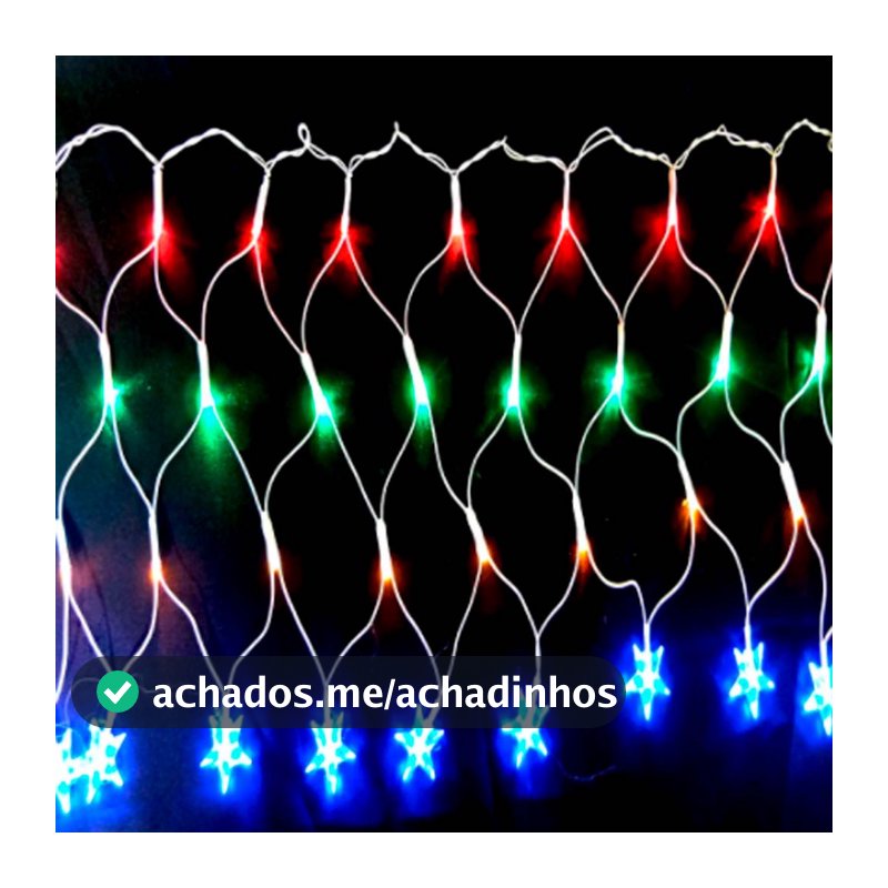 Rede Estrela 120 Led Fio Branco para decoração do ambiente 8 Funções 3 M 110 / 220V