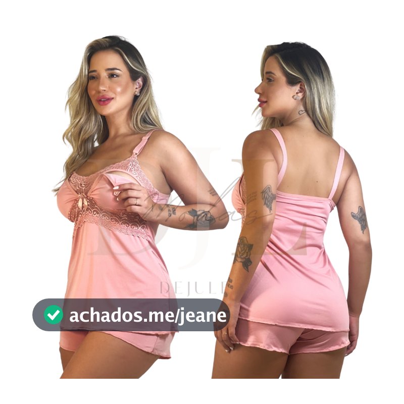 Baby Doll Amamentação Gestante Confortável Click Abertura Seguro lactante Andressa pós parto