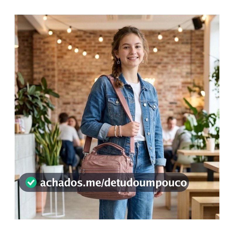 Bolsa Feminina Nylon Tiracolo Pequena Casual com Alça Transversal e Bolsos