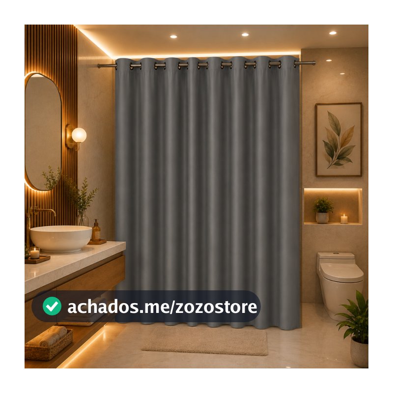 Cortina PVC 100% Blackout/Blecaute Impermeável Multiuso para Porta Janela e Box de Banheiro Antimofo