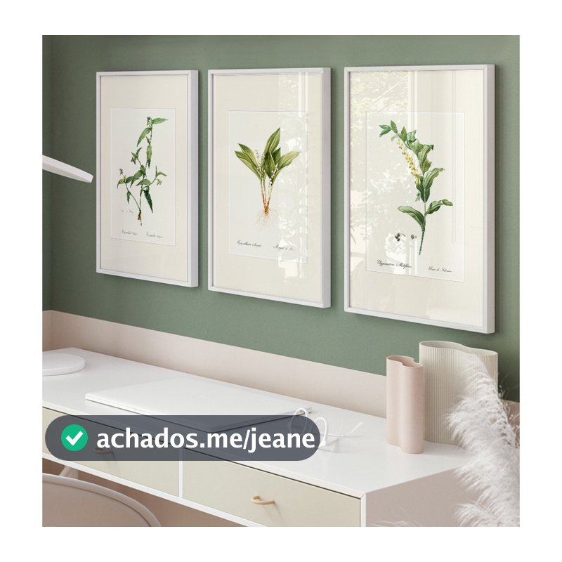 Quadro Minimalista Quadro Decorativo Sala Com Moldura E Vidro Quadro Quarto Casal Ramo Plantas Trio