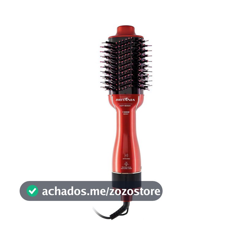 Escova Secadora Britânia Soft 4 em 1 BES12 Luz Infrared 1300w Vermelha Bivolt