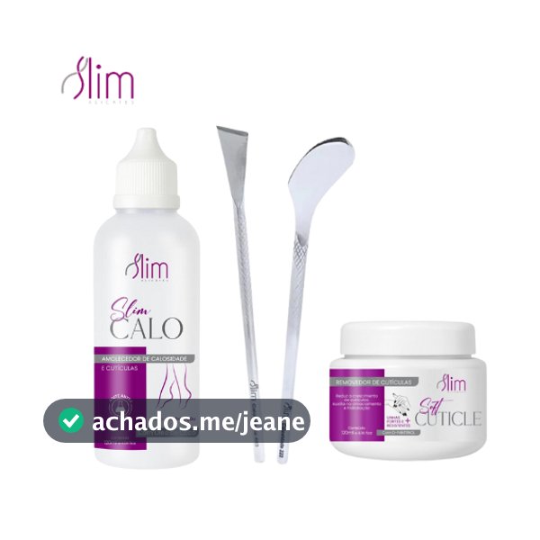 Kit Spá dos Pés Amaciante de Cutículas e Calos Slim 120ml + Creme Removedor + Espátulas 483 + 222